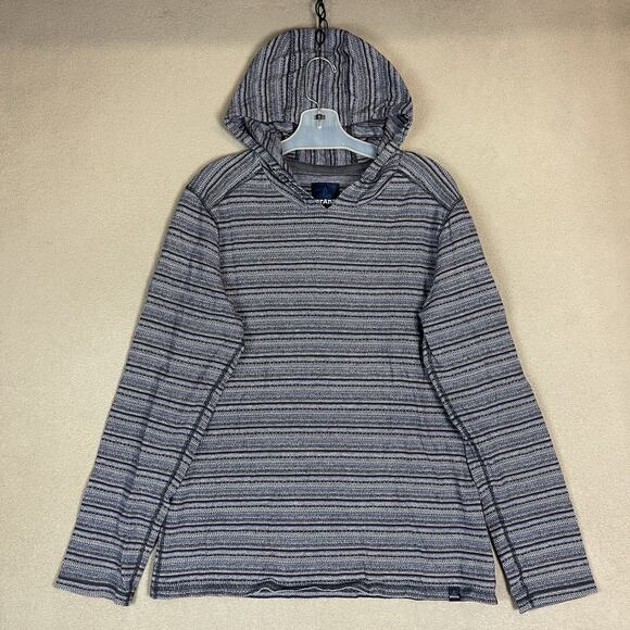 prAna Hoodie Mens M Multicolor‎ Striped Dweller Terry Knit Regular Fit Pullover - Picture 1 of 13